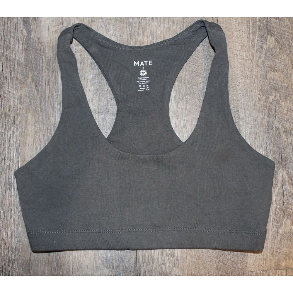 Mate the Label Women's Organic Stretch Sports Bra FOREST GREEN XS NWOT - Picture 7 of 8